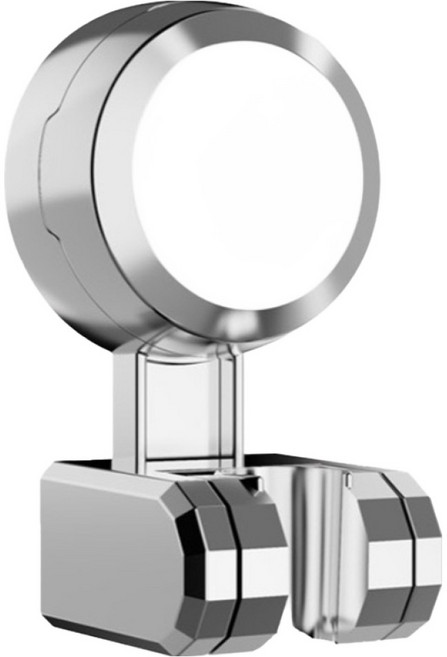 위드스타 욕실용 무타공 흡착식 회전 샤워기 거치대, 실버