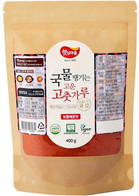 Sun Village 讓人想喝湯的韓國產細辣椒粉 普通辣味, 400g, 1個