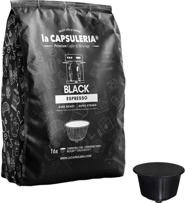캡슐리아 돌체구스토캡슐 호환 블랙에스프레소 캡슐커피, 7g, 1개, 16개입