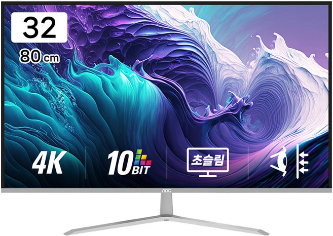 알파스캔 4K UHD AOC 프리싱크 HDR 무결점 모니터, 80cm, U32V11N