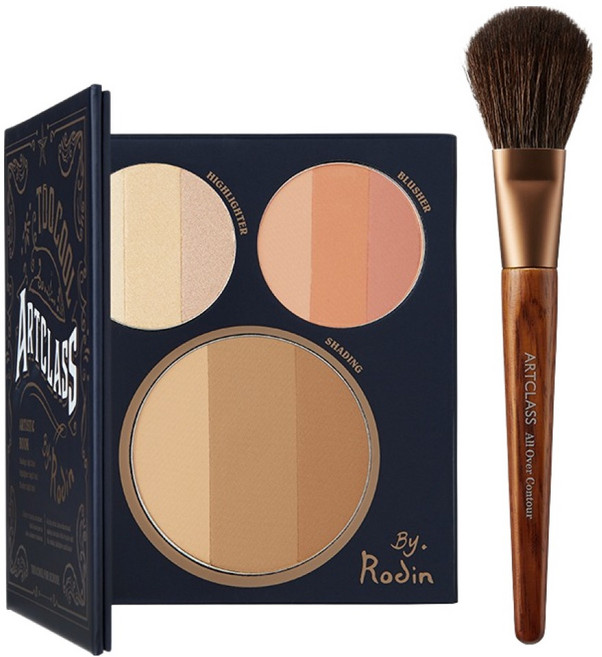 투쿨포스쿨 아트클래스 바이로댕 아티스틱 북 섀딩 18.1g + 올 오버 컨투어 브러쉬 세트, 혼합색상, 1세트