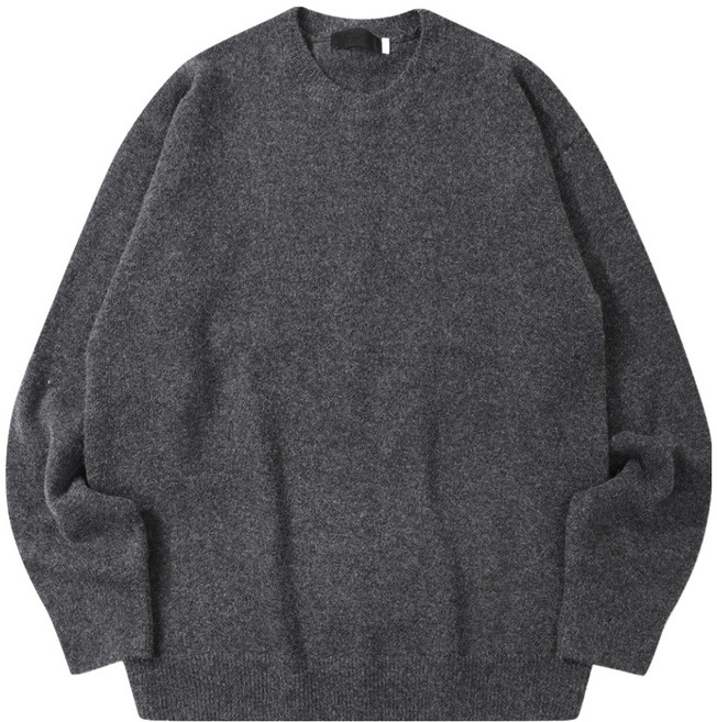 ILLUSO 男款柔軟羊毛刷毛圓領針織衫