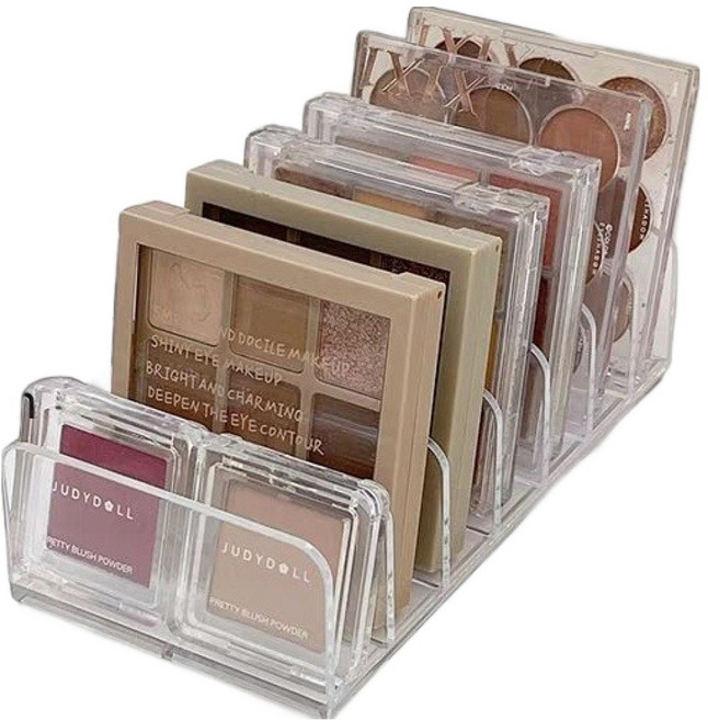 풀커버링 사이드오픈 섀도우 팩트 정리 화장품 보관함, 투명, 1개