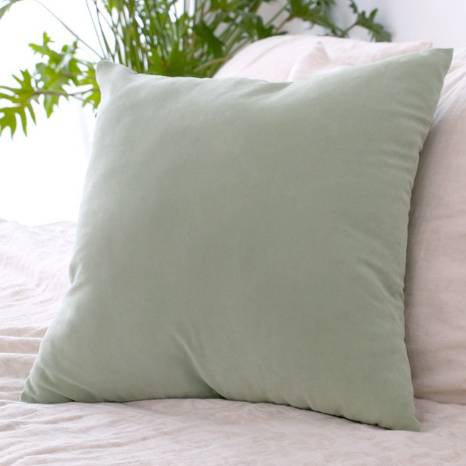 리드홈 바이오워싱 파스텔 쇼파 쿠션커버 솜포함, 페퍼민트