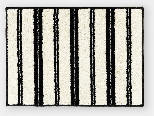 바이빔 터프팅 선염 스트라이프 발매트, 볼드 블랙