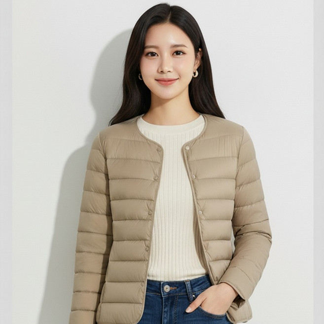 Marketpia 女性冬季簡約輕量羽絨外套