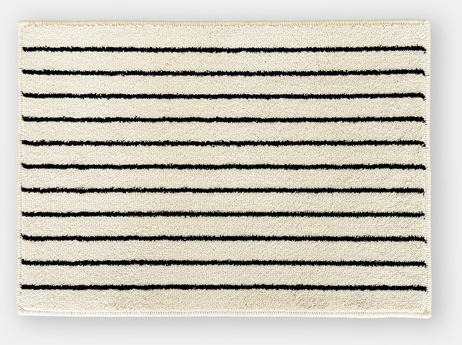 바이빔 터프팅 선염 스트라이프 발매트, 스트라이프 블랙