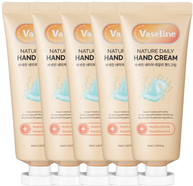코스메이트 바세린 네이처 데일리 핸드크림, 5개, 60ml