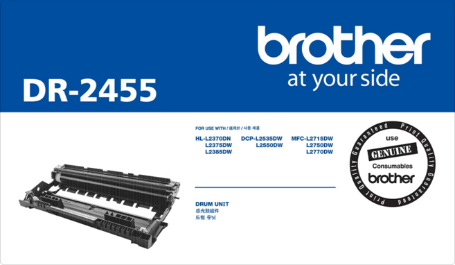 brother 兄弟牌 DR-2455 原廠滾筒 HL-L2375DW/MFC-L2715DW/MFC-L2750DW/MFC-L2770DW適用 12000p, 黑色, 1個