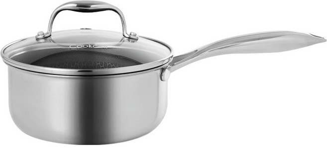 쿡셀 인덕션 통3중 스테인레스 싱글코팅 편수냄비, 18cm, 실버, 1개