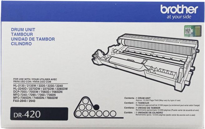 brother 兄弟牌 DR-420 原廠滾筒 HL-2240D/ DCP-7060D/ FAX-2840/ MFC-7360/7460DN/7860DW適用 12000p, 1個, 黑色