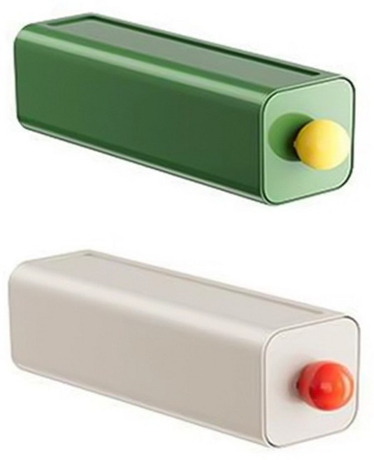 윈프라이스 도파민 컬러 속옷 양말 수납함 2종 세트, 그린, 아이보리, 1세트