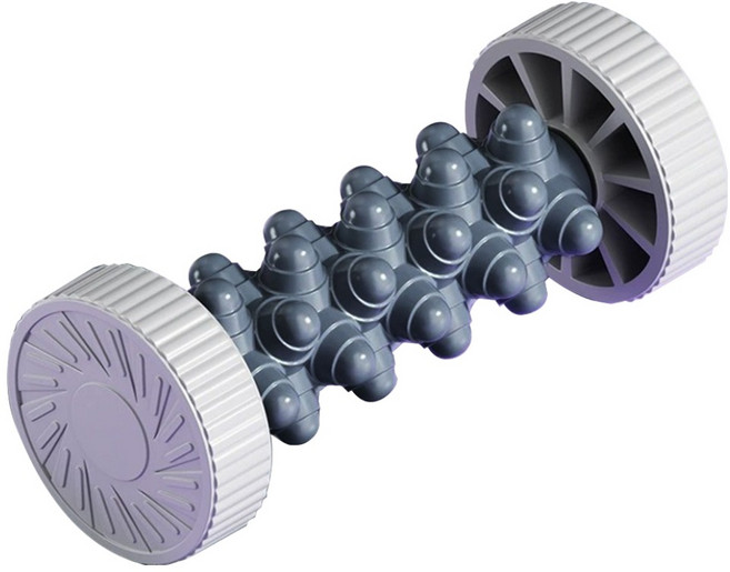 QIDINA 足底放鬆指壓滾輪按摩棒, 1個, 輕盈灰