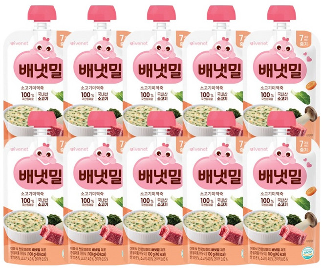 VenetMeal BANnetmeal 中期寶寶副食品, 10個, 100g, 綜合口味(牛肉/海帶)