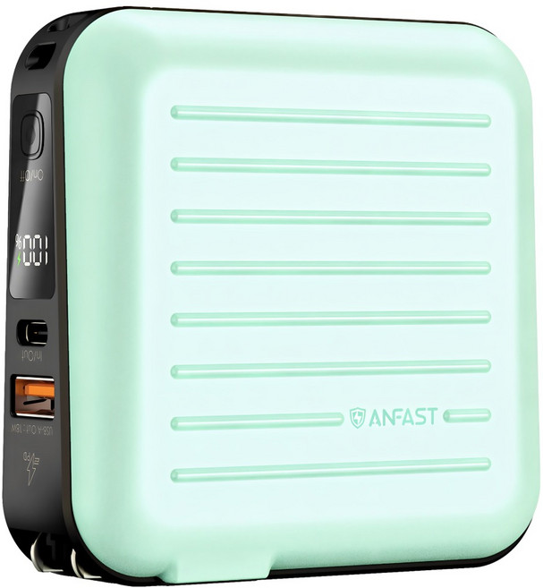 ANFAST 旅行行李箱大容量行動電源 PD 20w, 綠色, AF-P15000S