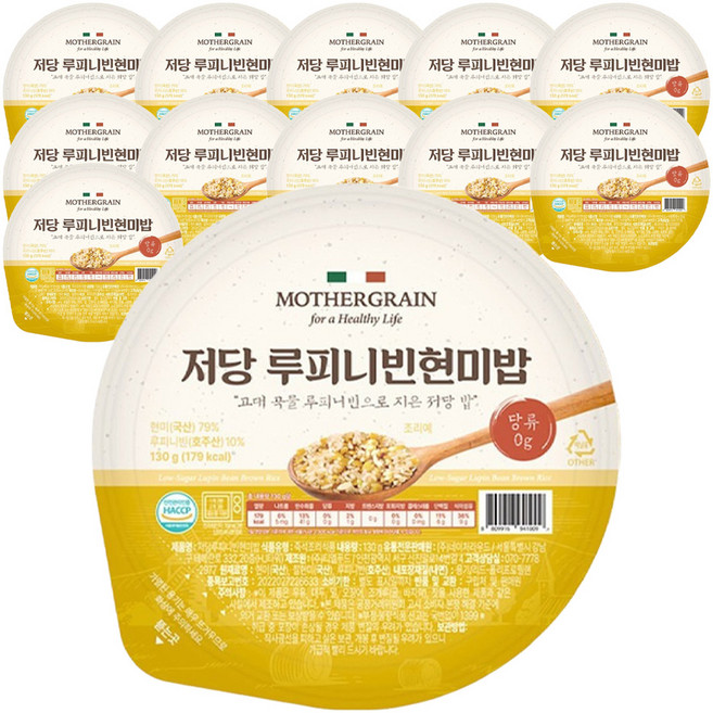 뉴프라이스 마더그레인 저당 루피니빈현미밥, 12개, 130g
