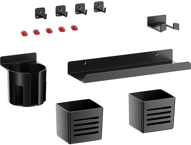 엘디엘마운트 프리미엄 모나크 클램프 오거나이저 모듈형 멀티 페그보드 전용 APL-PBKIT, 블랙, 1세트