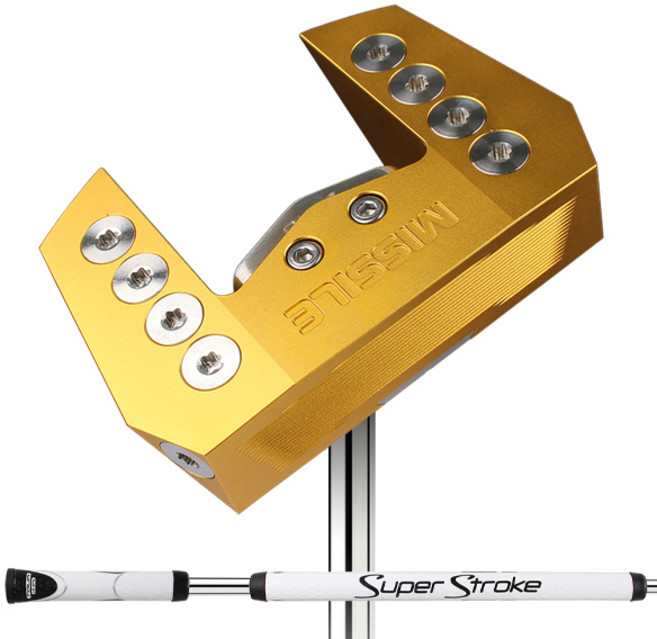 미사일 골프 제로 토크 퍼터 브룸스틱 골드 114cm, 2도