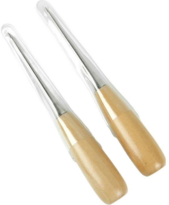 소잉바이핸드 원목 송곳, 브라운, 2개