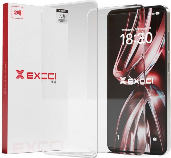 엑씨 커버엣지 풀커버 강화유리 휴대폰 액정보호필름 2p 세트 투명, 1세트