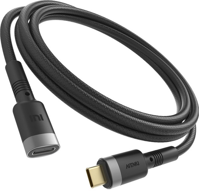 아트뮤 플렉스 C타입 to C 100W 240W 5A PD 연장케이블 블랙, 50cm, 1개