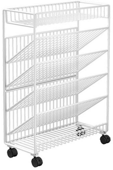 히키스 이동식 스틸 트롤리 HTB1, 화이트, 6단