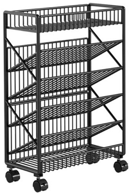 히키스 이동식 스틸 트롤리 HTB1, 블랙, 6단