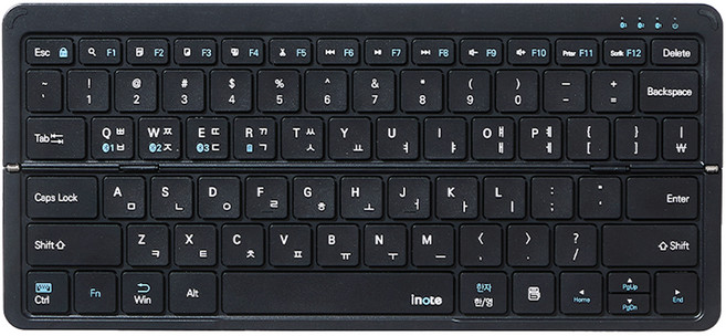 퓨전에프엔씨 무선 가로 접이식 블루투스 텐키리스 키보드, 블랙, X-Folding XK805B, 제조사축