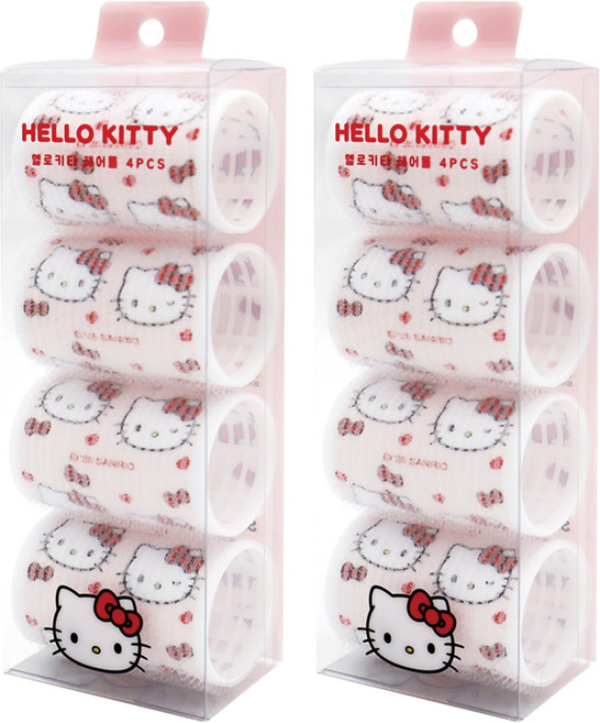 뷰티홈 헬로키티 헤어롤 4p, 2개, 연핑크