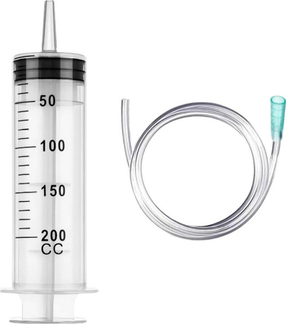 다온셀렉트 공업용 대형 주사기 200ml 호스 1m, 혼합색상, 1개