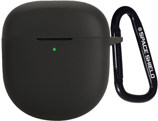 스페이스쉴드 보스 QC 울트라 이어버드 2세대 호환 베이직 실리콘 키링 케이스, 블랙, 1개