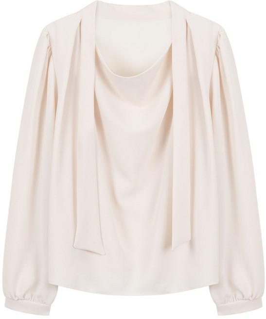 에이비플러스 여성용 드레이프 타이 블라우스 LSZ3MB34