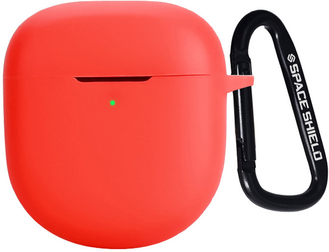 스페이스쉴드 보스 QC 울트라 이어버드 2세대 호환 베이직 실리콘 키링 케이스, 레드, 1개