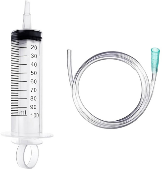 다온셀렉트 공업용 대형 주사기 100ml 호스 1m, 혼합색상, 1개