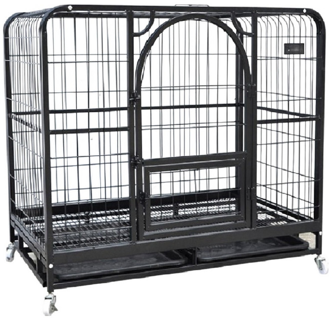 彬彬小舖 方管加粗狗籠 95 x 65 x 84cm, 1個, 黑色