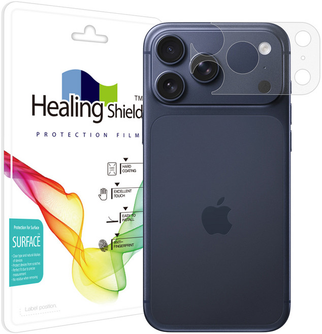 힐링쉴드 카메라 테두리 무광 보호필름 2p 세트, 1세트