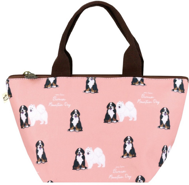 uma hana 伯恩山犬印花防水包/三角便當袋, 橘色, 1個
