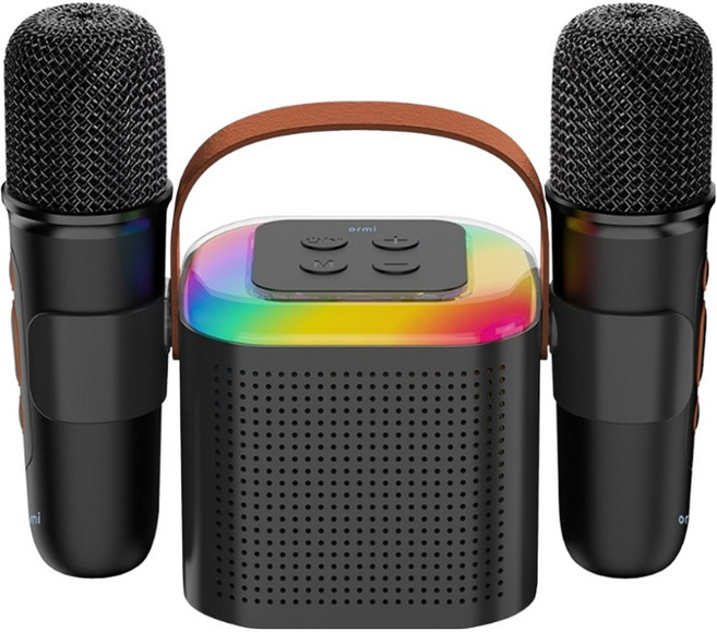 아이노비아 무선 오르미 큐브 블루투스 노래방 스피커 마이크, ORM-GSPC, 블랙