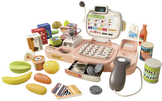 Beibe Good 兒童收銀機, 1套, 粉色