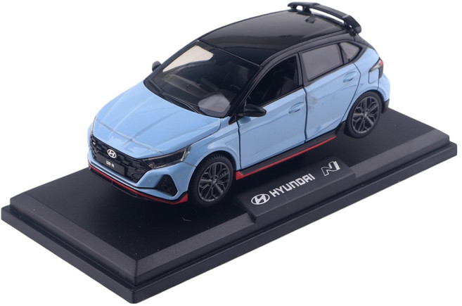 현대차 i20 N 다이캐스트 1:38 + 받침대 세트, 블루, 1세트