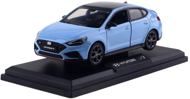 현대차 i30 N FB 다이캐스트 1:38 + 받침대 세트, 블루, 1세트