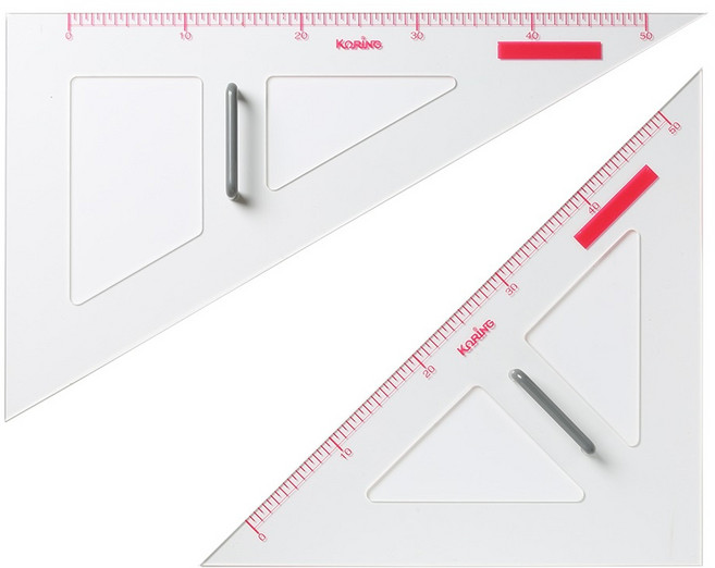 코링 템플레이트 교수용 삼각자 2종 세트 KF-2-702, 혼합색상, 1세트