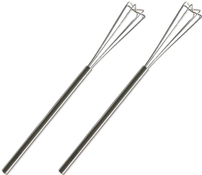 라임올리브 스텐 삼각 거품기 24cm, 2개, 실버