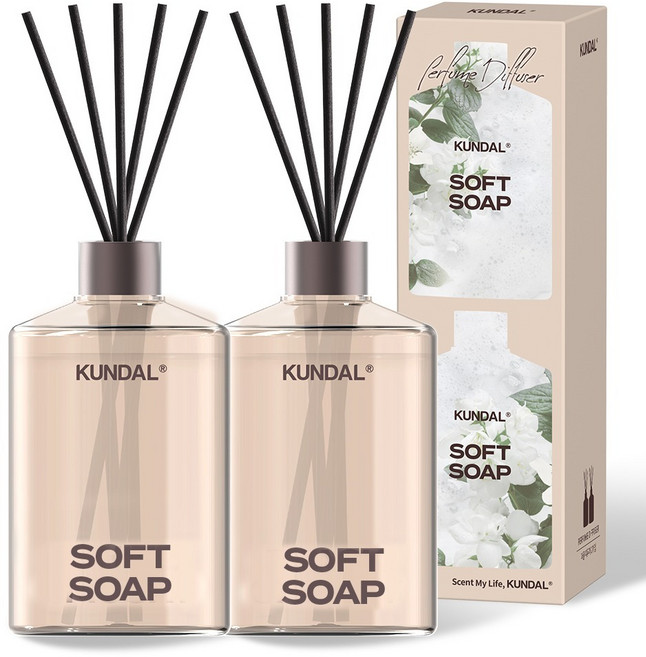 쿤달 시그니처 퍼퓸 디퓨저 선물세트, 소프트솝, 500ml, 2개