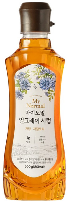 마이노멀 저당 저칼로리 얼그레이 시럽, 1개, 500g
