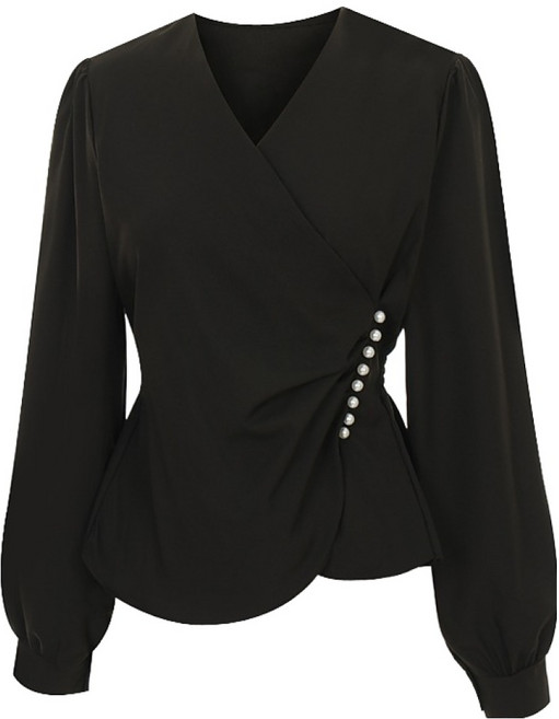 티뷰 랩셔링 진주 블라우스 V5C-CBL022