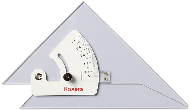 코링 템플레이트 각도삼각자 20cm KS-4-20, 혼합색상, 1개