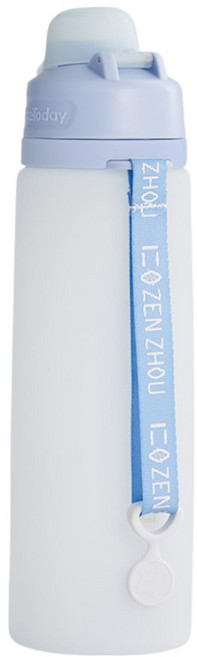 ZEN ZHOU 仁舟淨塑 捲捲矽水瓶3.0, 1個, 沁藍, 600ml