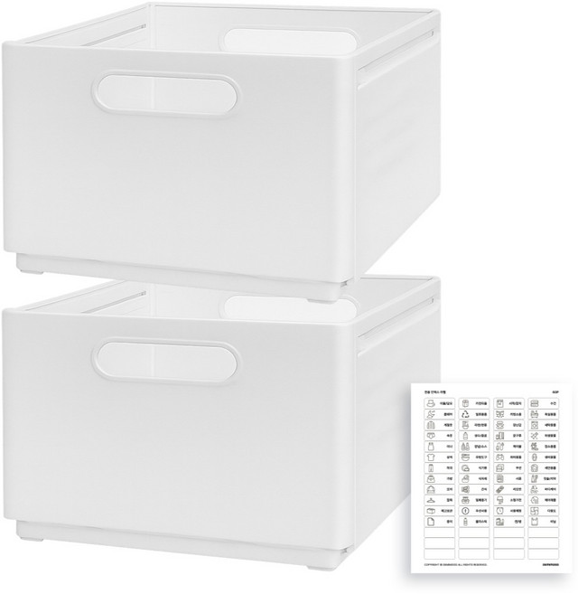 데미무드 자바라 길이조절 팬트리 정리함, 화이트, 2개