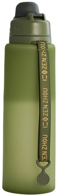 ZEN ZHOU 仁舟淨塑 捲捲矽水瓶3.0, 1個, 森綠, 600ml